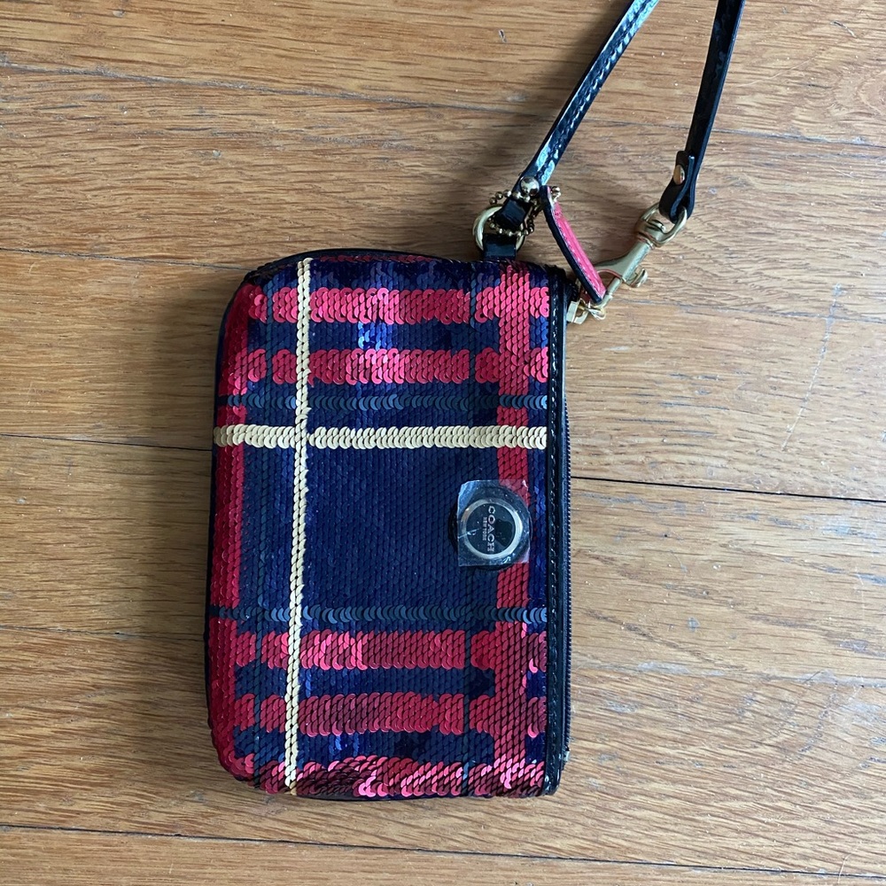 Coach sequin wristlet